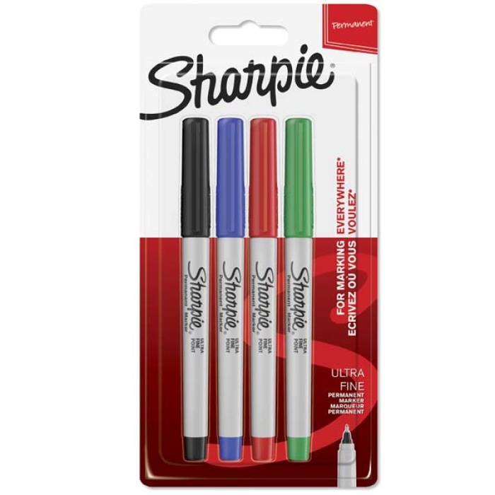 Sharpie Markör Permanent Ultra Fine Süper İnce Uç 4 Lü Renk Blisterli 1985879