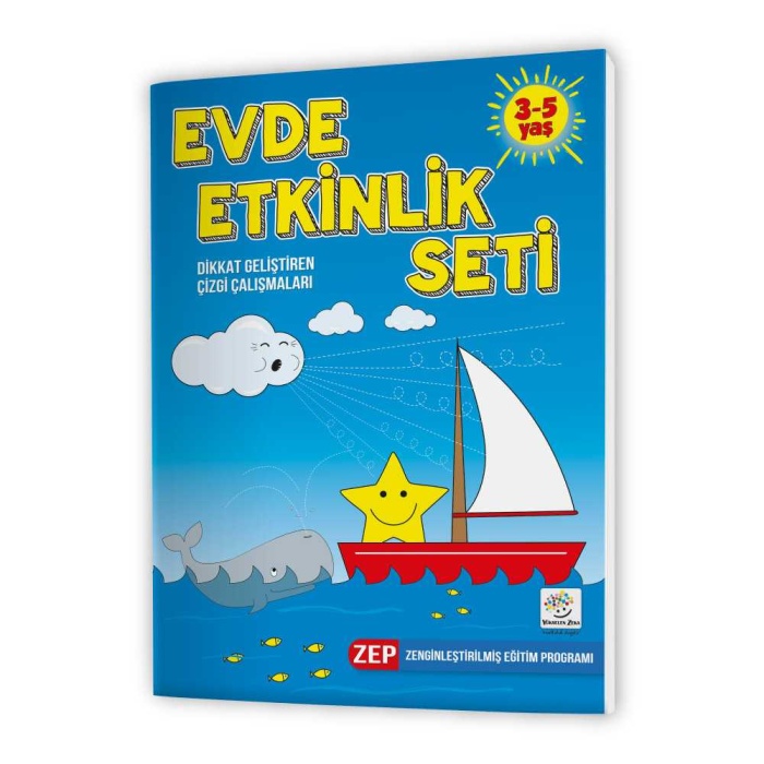 Yükselen Zeka 3-5 Yaş Evde Etkinlik Seti (Çizgi Çalışmaları, Sayılar,