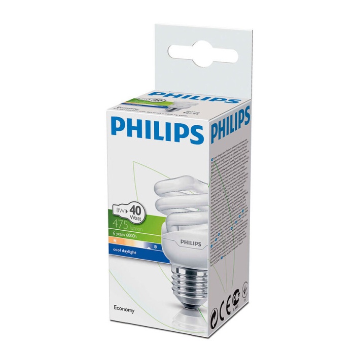 Philips Economy Twister 8w Cdl Beyaz Ampul e27 (406121)