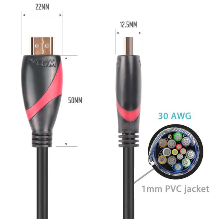 Vcom CG525-R-30.0 Siyah 30MT 1.4V Hdmi-M-Hdmi-M Kablo