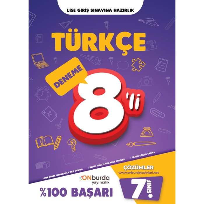 Onburda Yayınları 7.Sınıf Türkçe 8 Deneme