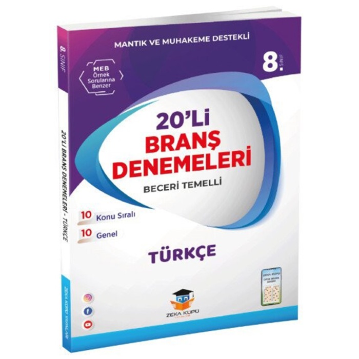 Zekaküpü Yayınları 8.Sınıf  Türkçe 20Li Branş Denemesi