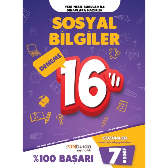 Onburda Yayınları 7.Sınıf Sosyal Bilgiler 16 Deneme