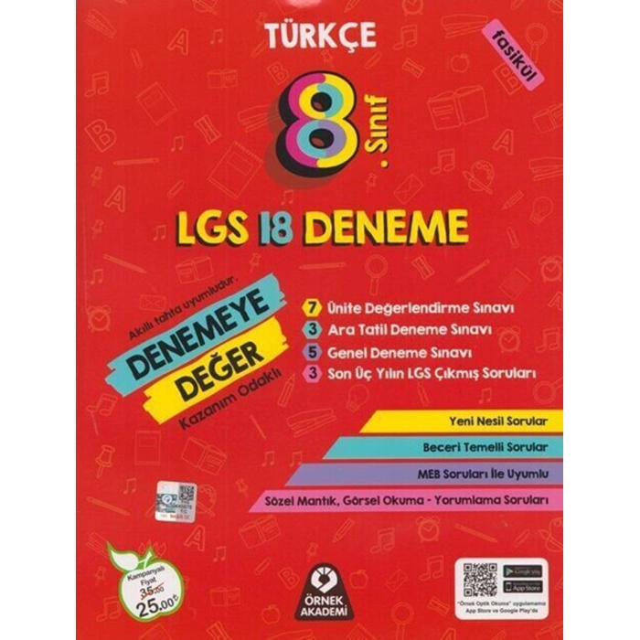 Örnek Akademi Denemeye Değer Türkçe LGS 18 Deneme