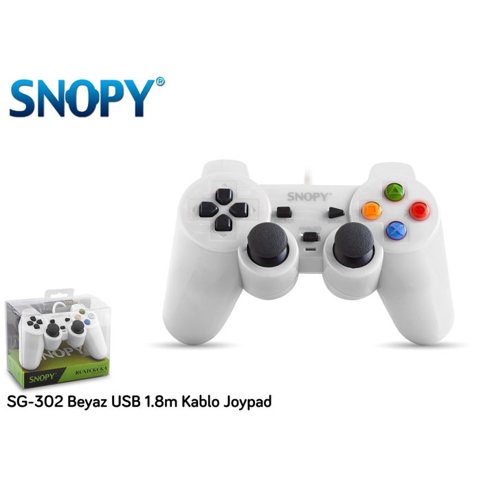 Snopy SG-302 Beyaz USB 1.8m Kablo Joypad