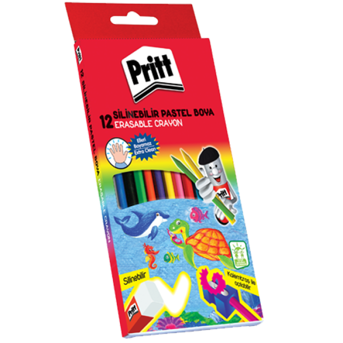 Pritt Mum Pastel Boya Crayon Karton Kutu Silinebilir 12 Renk 1433960