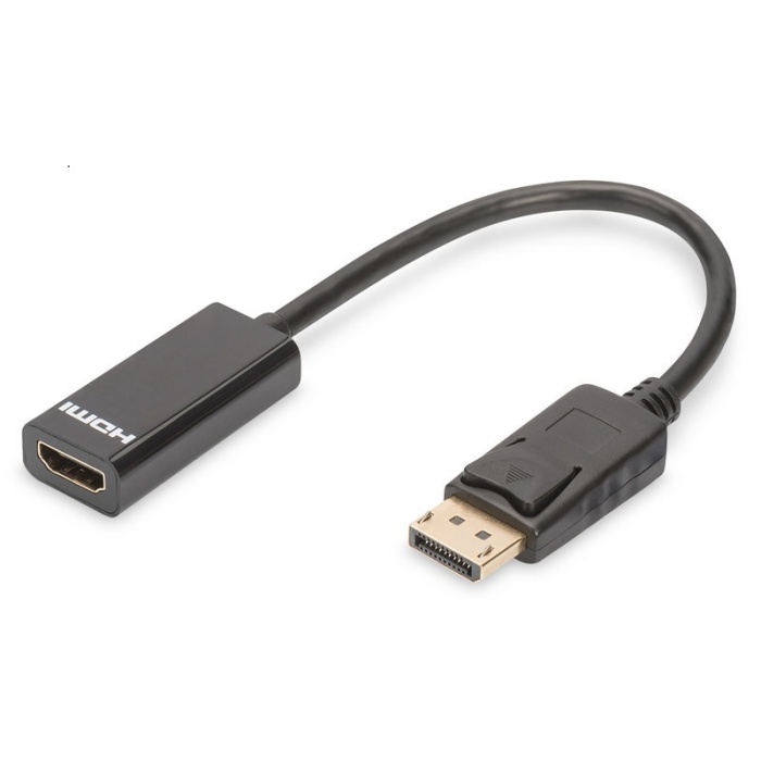 Digutus AK-340408-001-S DisplayPort (DP)  HDMI DP Erkek - HDMI Tip A Dişi, 0.15 metre, siyah