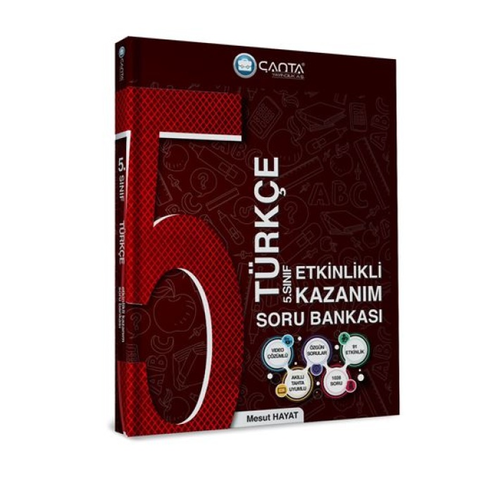 Çanta Yayınları 5.Sınıf Türkçe Etkinlikli Kazanım Soru Bankası 2022