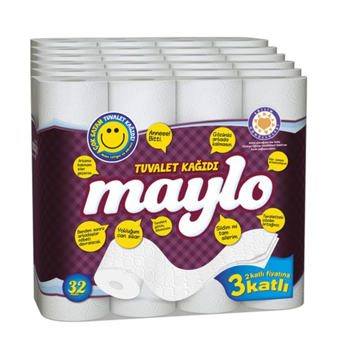 Maylo 3 Katlı 501224 Tuvalet Kağıdı 96 Adet (32-3)