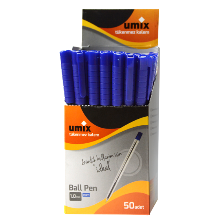 Umix Tükenmez Kalem 1.0 MM 50 Lİ Mavi U9900-10-MA