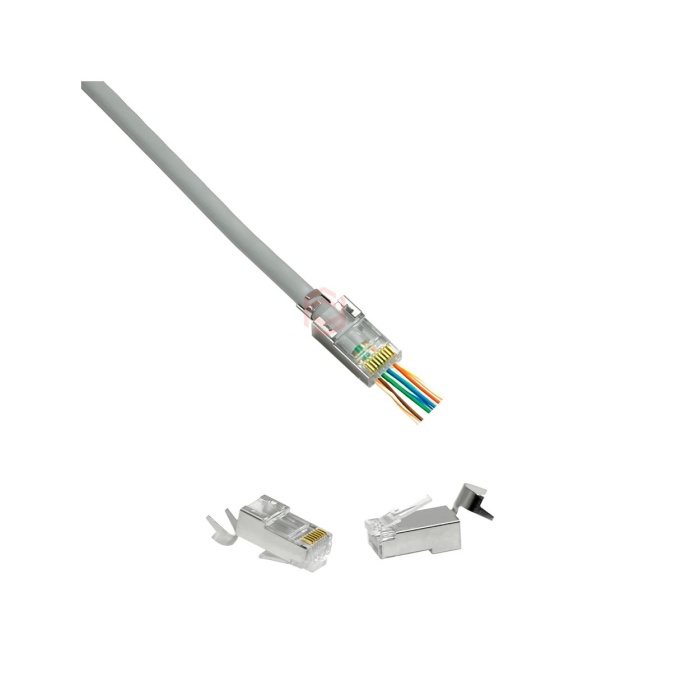 Frisby FNW-RJ4534N CAT6A-CAT7 EZ RJ45 Kutuda 70 adet Yeni Nesil Delikli Metal Konnektör