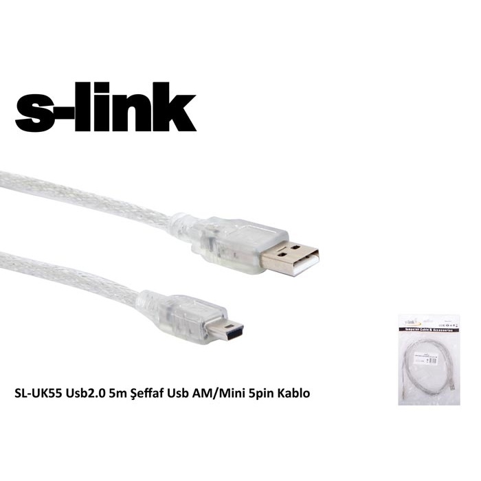 S-link SL-UK55 Mini 5p To 5mt Usb Kamera Kablosu