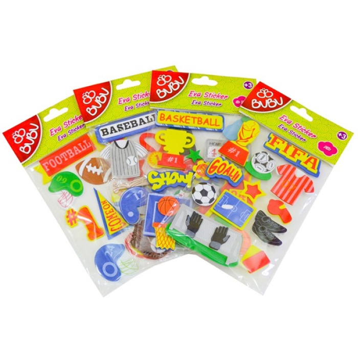 Bu-Bu 3D Eva Sticker Spor Stand 24 Lü BUBU-STS018