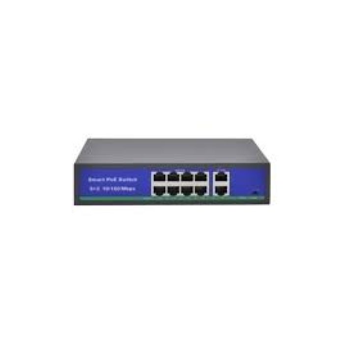 SPY SP-10120PLDE 8 Port PoE + 2 Port uplink 250m AI Aktif PoE Switch- Dahili Power