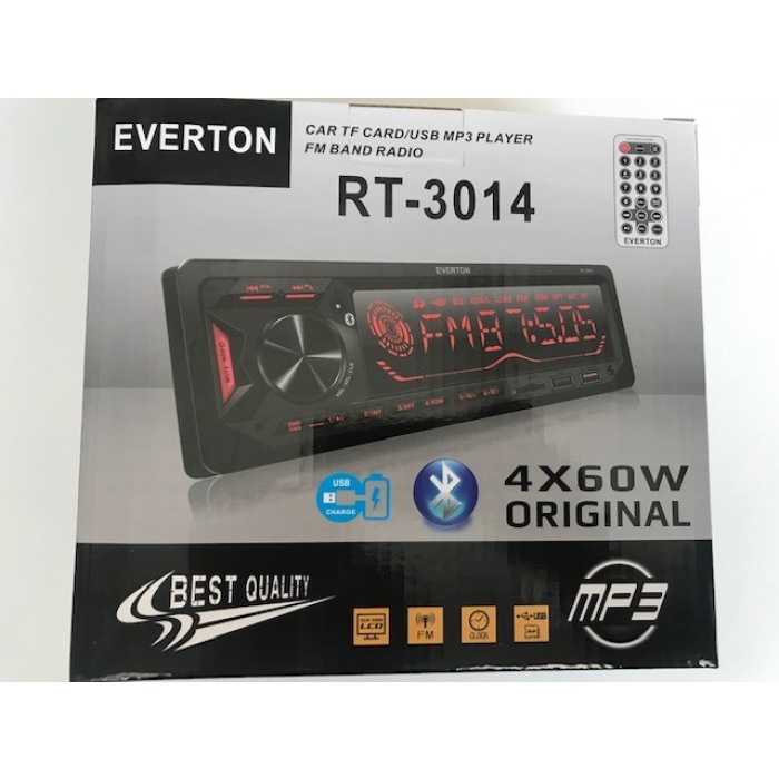 Everton Rt-3014 Bluetooth Tf-Usb Kart Color Lcd Aux Fm 4X60W Kumandalı Oto Teyp