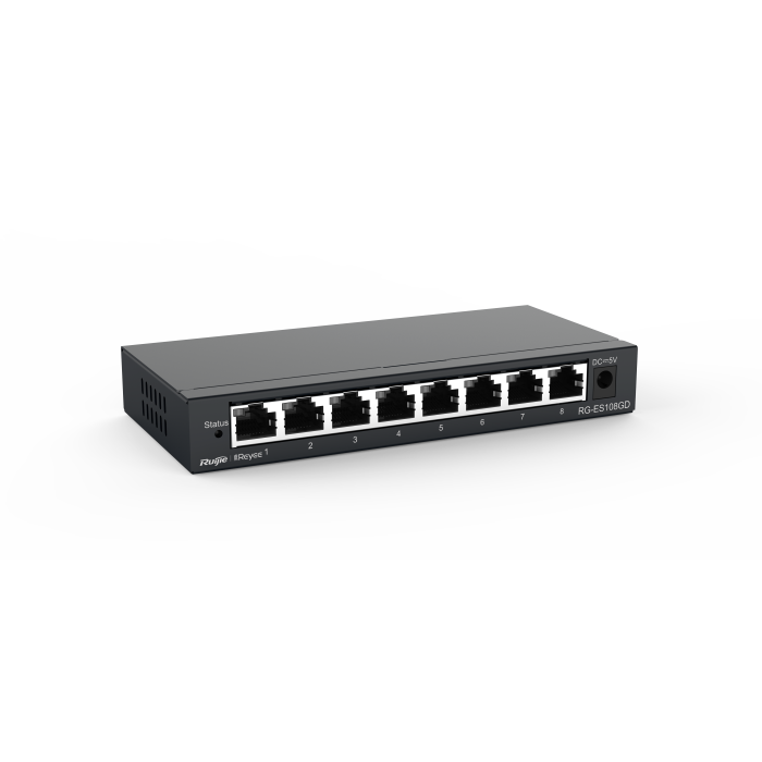 Ruijie-Reyee RG-ES108GD 8 Port 10-100-1000 Mbps Gbit Switch Çelik Kasa