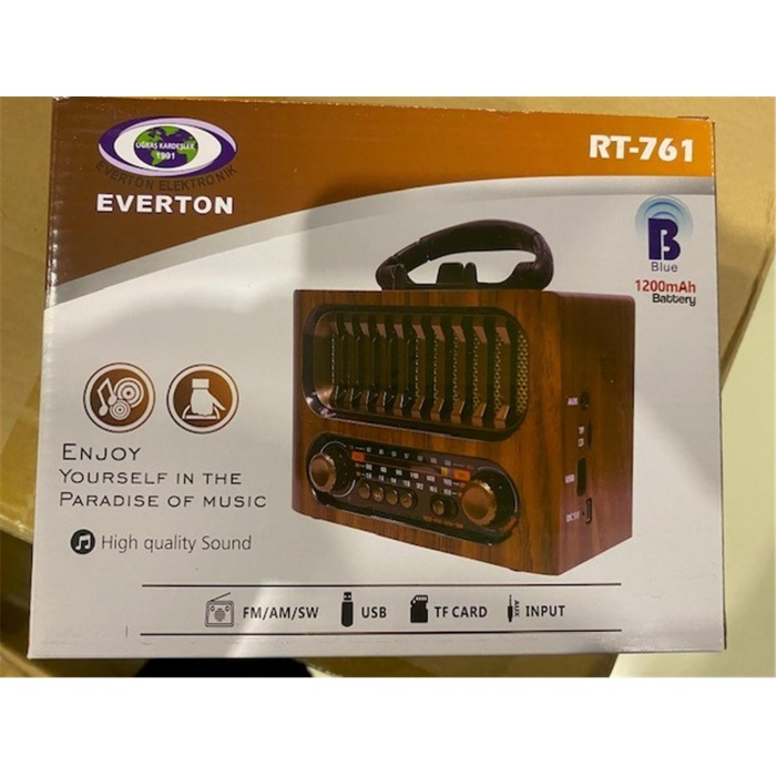 Everton Rt-761 -Usb-Tf-Am-Fm-Sw-Blue-Connect-Tws-Usb Şarj Nostaljik Radyo