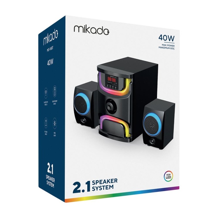 Mikado MD-96BT 2+1 40W Siyah Multimedya FM-BT-SD-USB Speaker Hoparlör