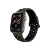 Apple Watch Silikon Delikli Kordon Iwatch Uyumlu Kayış Seri 1 2 3 4 5 - 42mm/44mm - Koyu Yeşil