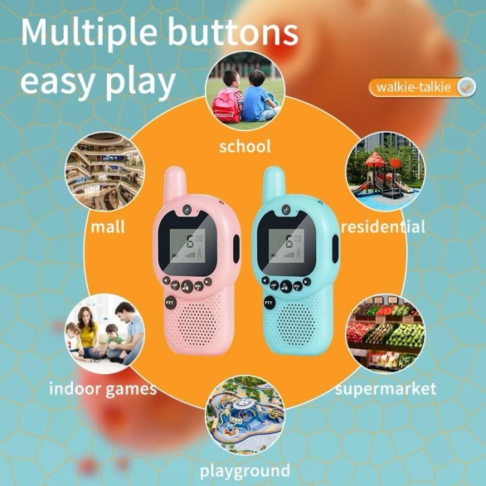 Çocuklar için  Elde Taşınabilir  Walky Talky İki Yönlü Telsiz İntercom EL fenerli