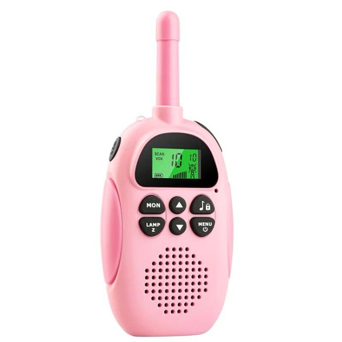 Çocuklar için  Elde Taşınabilir  Walky Talky İki Yönlü Telsiz İntercom EL fenerli-pembe