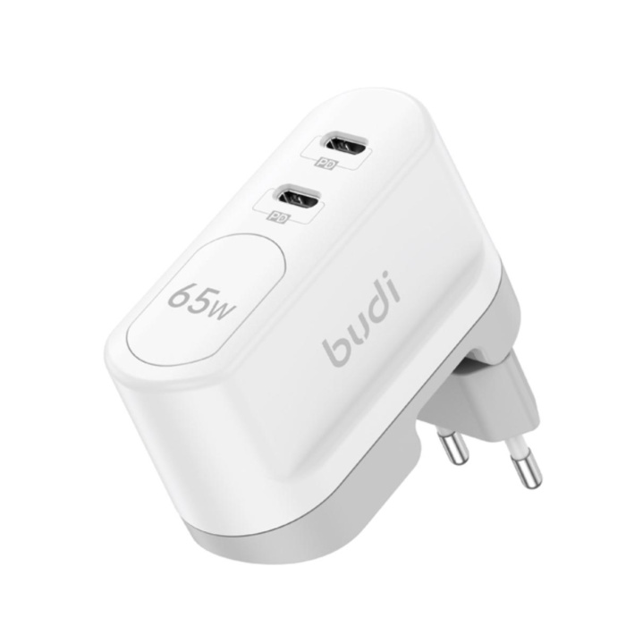 Budi 65W ÇİFT USB-C PD Duvar Tipi Şarj Cihazı