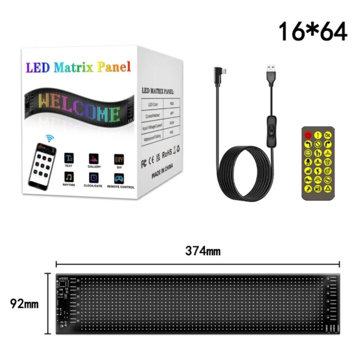 Led Matrix Panel Dijital Ekran Kumandalı App Kontrollü