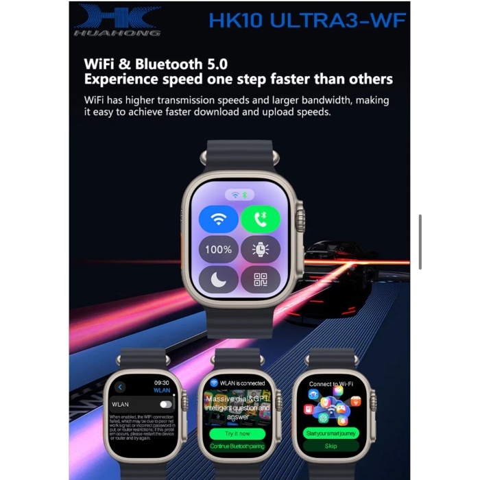 Yeni H-K10 Ultra 3 -WF WIFI Sürümü 2.02 AMOLED Ekran 49mm Akıllı Saat