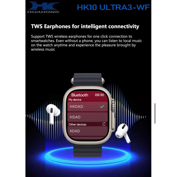 Yeni H-K10 Ultra 3 -WF WIFI Sürümü 2.02 AMOLED Ekran 49mm Akıllı Saat