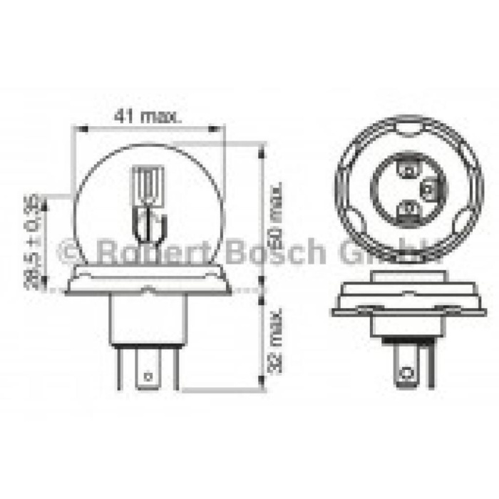 BOSCH AMPUL PURE LIGHT 12V R2 45-40W P45T (10 AD) 1987302023