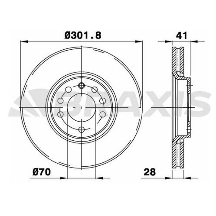 BRAXIS ÖN FREN DİSKİ HAVALI OPEL VECTRA C 2.0T 16V - 2.2 - VECTRA C GTS 2.0T 16V 2.2 3.2 V6 2003- 93171500