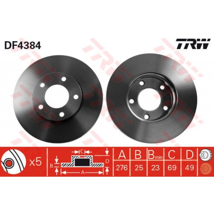 TRW FREN DİSKİ ÖN MAZDA 3 (BK, BL) 2003-2013 - C24Y-33-25XC