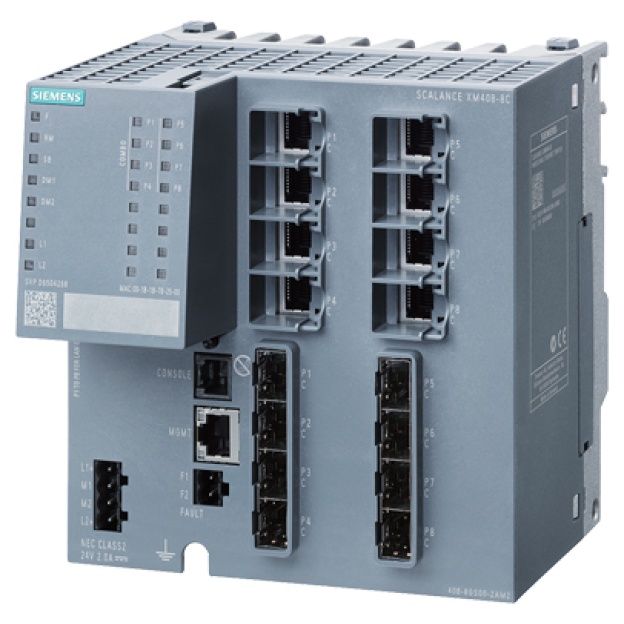 6GK5408-8GR00-2AM2 SCALANCE XM408-8C; managed modular IE switch; 8x 10/100/1000