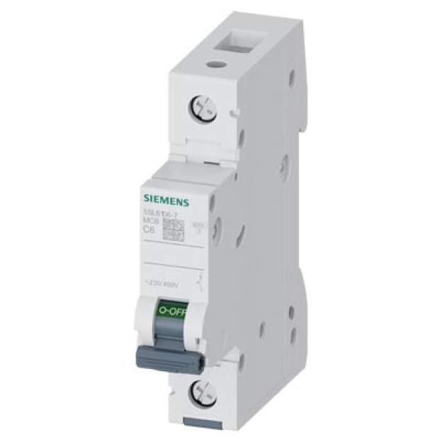 5SL6106-7 Miniature circuit breaker 230/400 V 6kA, 1-pole, C,