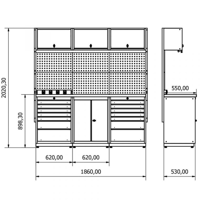 1.8 Metre Kombine Çalışma Tezgahı İE.36.18.03