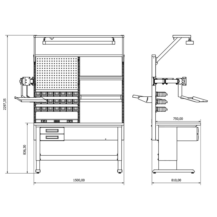 1.5 Metre Elektrikçi Çalışma Tezgahı - İE.36.11.01