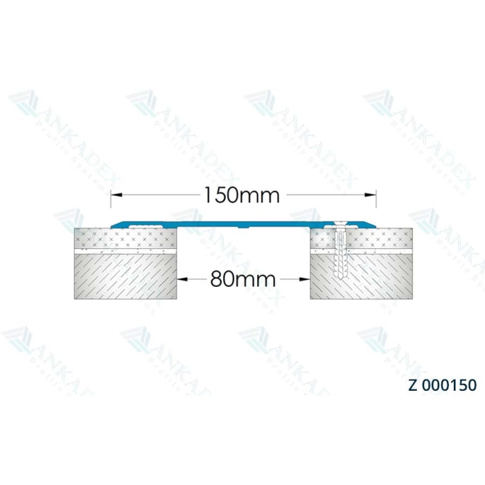 Alüminyum Zemin Kapak Dilatasyon Profilleri 150mm