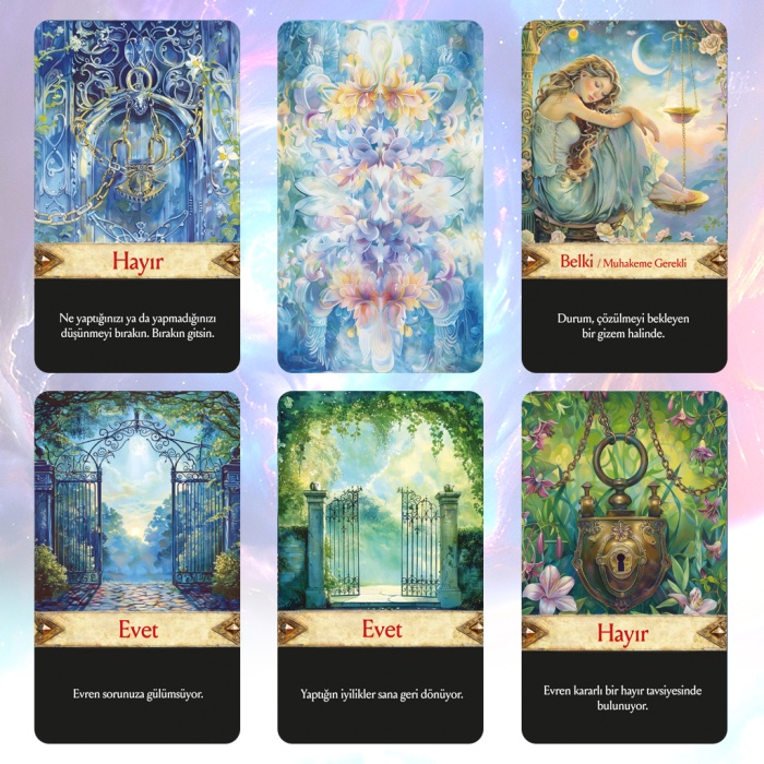 Evrenden Cevaplar Tarot Kehanet Destesi / 90 Açıklamalı Evet Hayır Belki Kartı