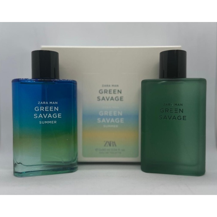 ZARA MAN GREEN SAVAGE + ZARA MAN GREEN SAVAGE SUMMER EDT 2X 90 ML      İNDİRİMSEHRİ