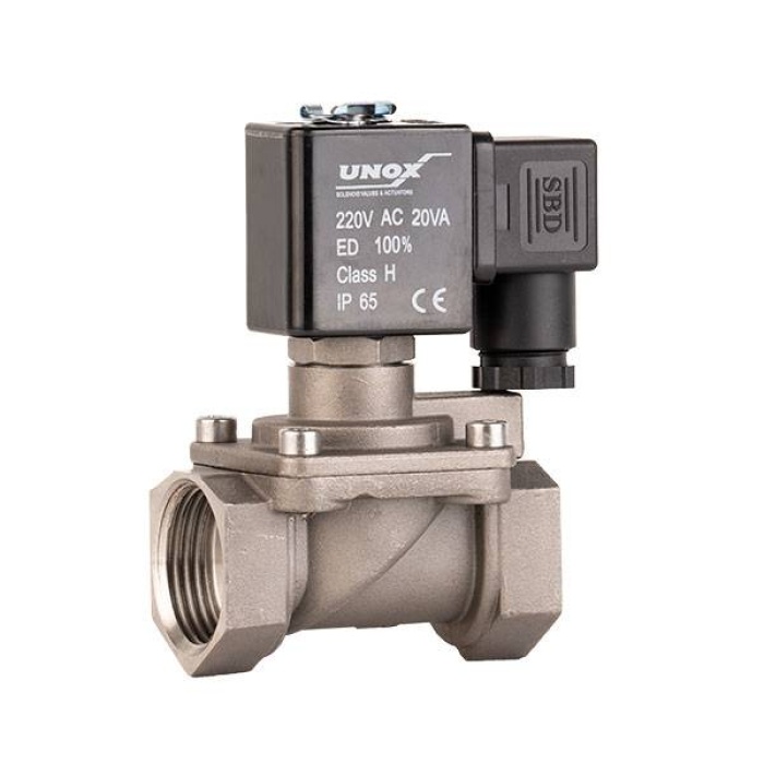 Unox Paslanmaz Genel Maksat Normalde Kapalı Solenoid Valf (0,5-16 BAR)