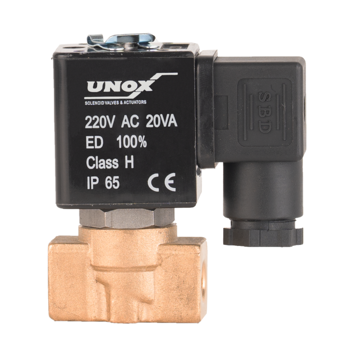 Unox Pirinç Takoz Gövde Normalde Kapalı Solenoid Valf (0-16 BAR)