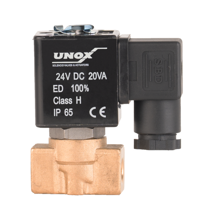 Unox Pirinç Takoz Gövde Normalde Kapalı Solenoid Valf (0-16 BAR)