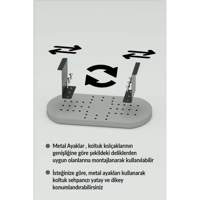 Yan Sehpa Ayarlanabilir Tepsi OVAL Dekoratif Modern Yatay Dikey Koltuk Sehpası CEVİZ