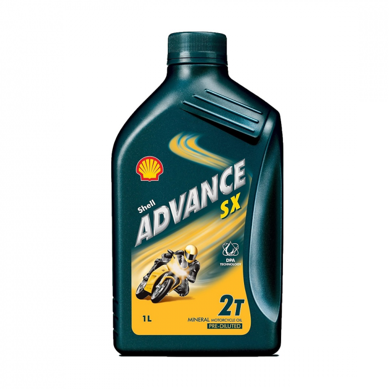 Shell Advance SX 2T 1 Litre | İki zamanlı motosiklet motorları için yüksek performanslı yağlama sağlar, İzmir Yağ Sanayi güvencesiyle.