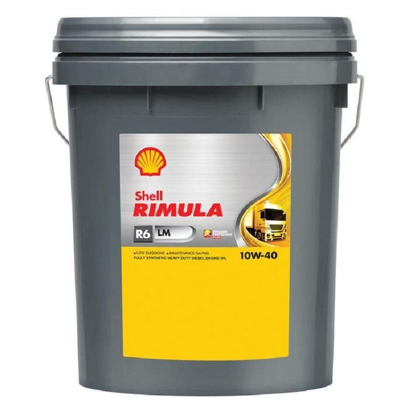 Shell Rimula R6 LM 10W-40 20 Litre | ağır hizmet motorlarında üstün koruma ve uzun ömür sunar.