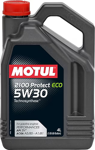 Motul 2100 Protect ECO 5W-30 4 Lt, yakıt tasarrufu ve motor koruması sağlayan yüksek kaliteli sentetik motor yağı. Uzun ömür ve verimlilik sunar.