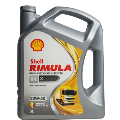 Shell Rimula R4 X 20W-50 CI-4 E7 5 Litre | Ağır hizmet tipi dizel motorlar için mükemmel koruma ve performans sunar, İzmir Yağ Sanayi güvencesiyle.