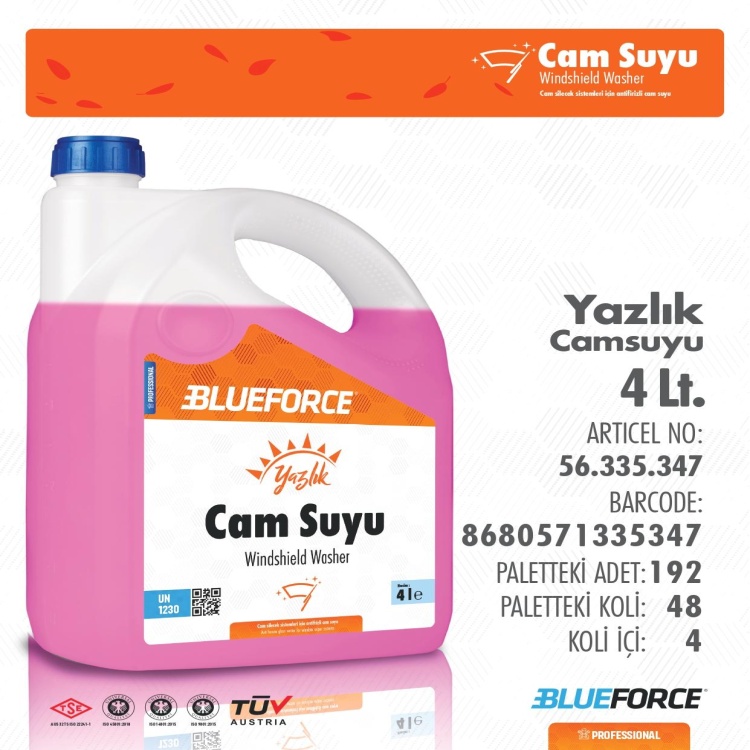 BLUEFORCE 4 LT YAZLIK CAM SUYU