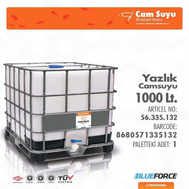 BLUEFORCE IBC / 1000 LT YAZLIK CAM SUYU