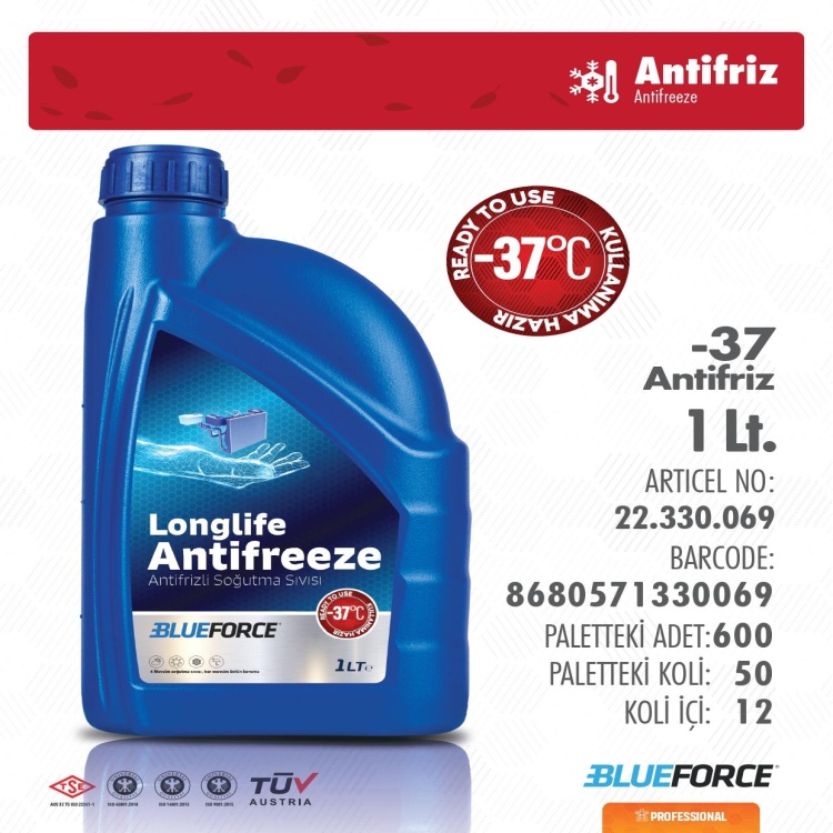 BLUEFORCE 1 LT ANTİFRİZ (-37°)